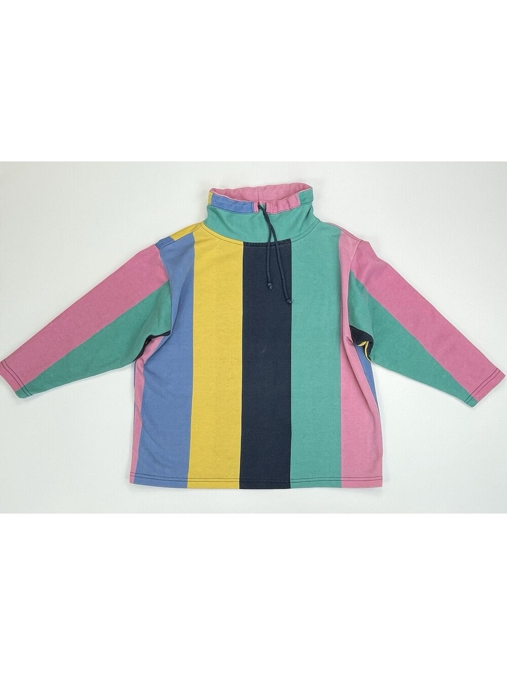 Vintage Miss Oops California Colorblock Sweatshirt Mock Funnel Neck S 80s 90s
